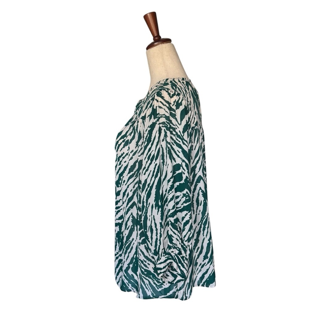 BA&SH Vidris Green White Lady Top Blouse Zebra Print Small - Picture 9 of 11